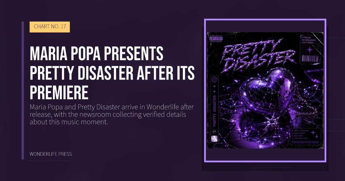 Wonderlife Press: Maria Popa presents Pretty Disaster after its premiere. release artwork. CHART NO. 17.