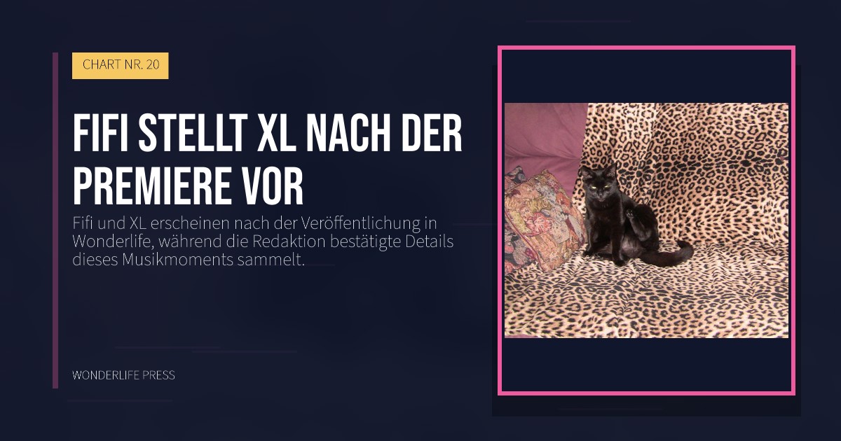 Wonderlife Press: Fifi stellt XL nach der Premiere vor. Veröffentlichungscover. CHART NR. 20.