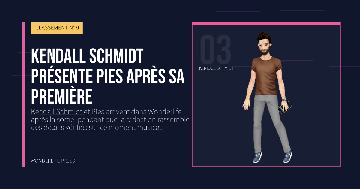 Wonderlife Press: Kendall Schmidt présente Pies après sa première. portrait des artistes. CLASSEMENT N° 9.
