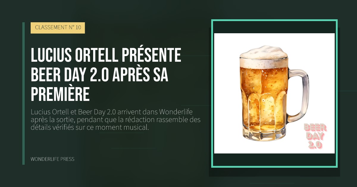 Wonderlife Press: Lucius Ortell présente Beer Day 2.0 après sa première. pochette de la sortie. CLASSEMENT N° 10.