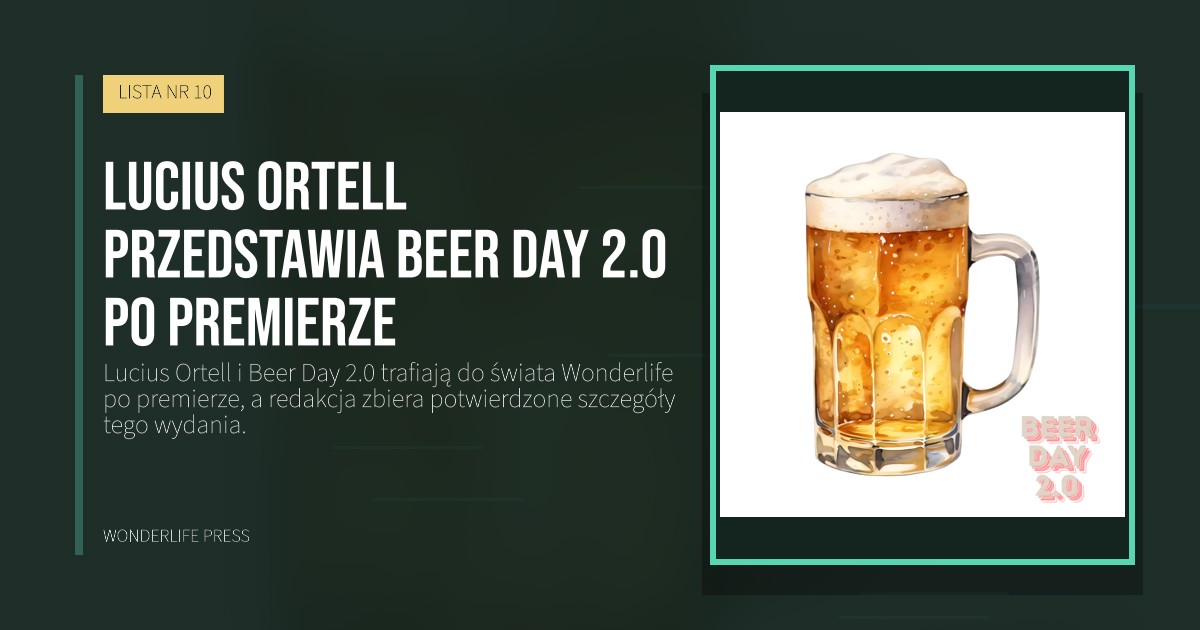 Wonderlife Press: Lucius Ortell przedstawia Beer Day 2.0 po premierze. okładka wydawnictwa. LISTA NR 10.