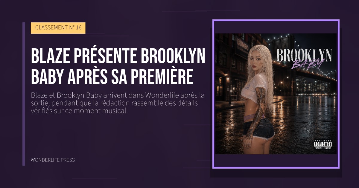 Wonderlife Press: Blaze présente Brooklyn Baby après sa première. pochette de la sortie. CLASSEMENT N° 16.