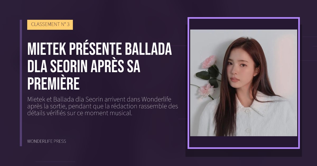 Wonderlife Press: Mietek présente Ballada dla Seorin après sa première. pochette de la sortie. CLASSEMENT N° 3.