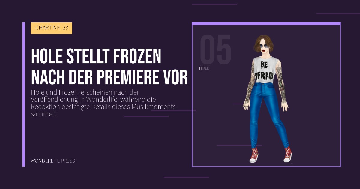 Wonderlife Press: Hole stellt Frozen  nach der Premiere vor. Künstlerporträt. CHART NR. 23.