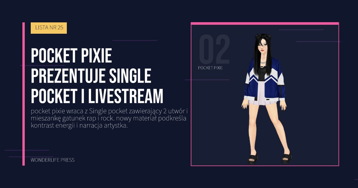 Wonderlife Press: pocket pixie prezentuje Single pocket i livestream. portret artystów. LISTA NR 25.