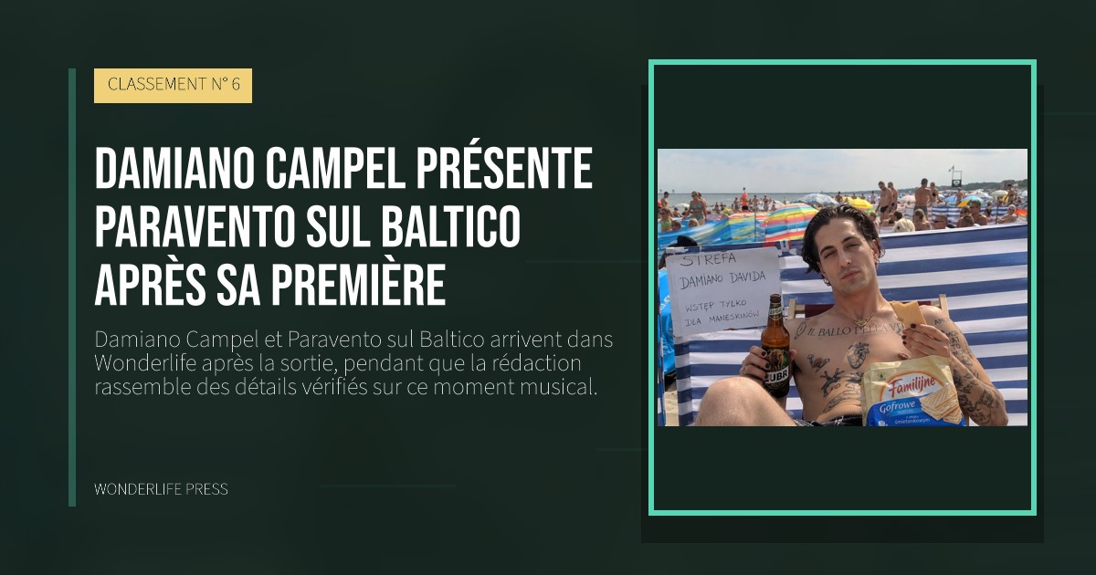 Wonderlife Press: Damiano Campel présente Paravento sul Baltico après sa première. pochette de la sortie. CLASSEMENT N° 6.