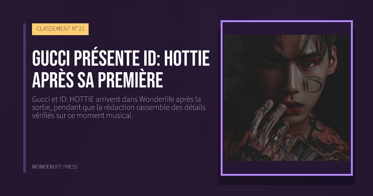 Wonderlife Press: Gucci présente ID: HOTTIE après sa première. pochette de la sortie. CLASSEMENT N° 21.