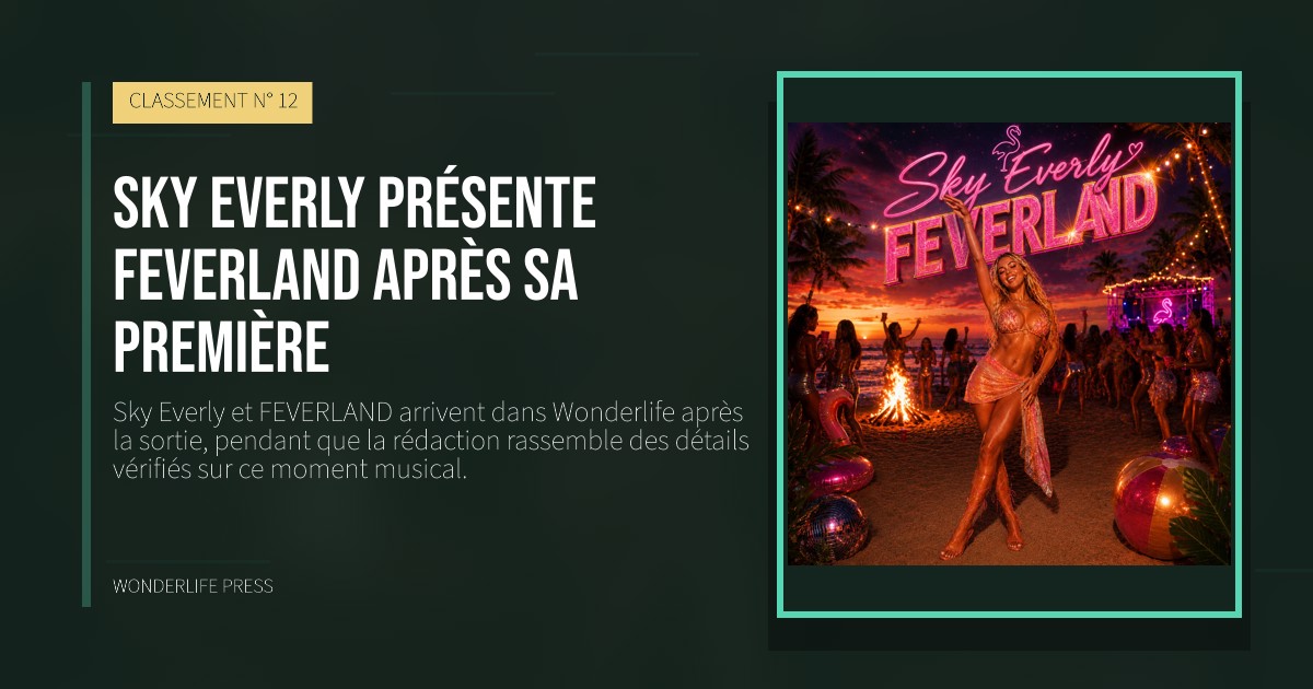 Wonderlife Press: Sky Everly présente FEVERLAND après sa première. pochette de la sortie. CLASSEMENT N° 12.