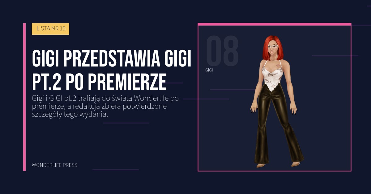 Wonderlife Press: Gigi przedstawia GIGI pt.2 po premierze. portret artystów. LISTA NR 15.