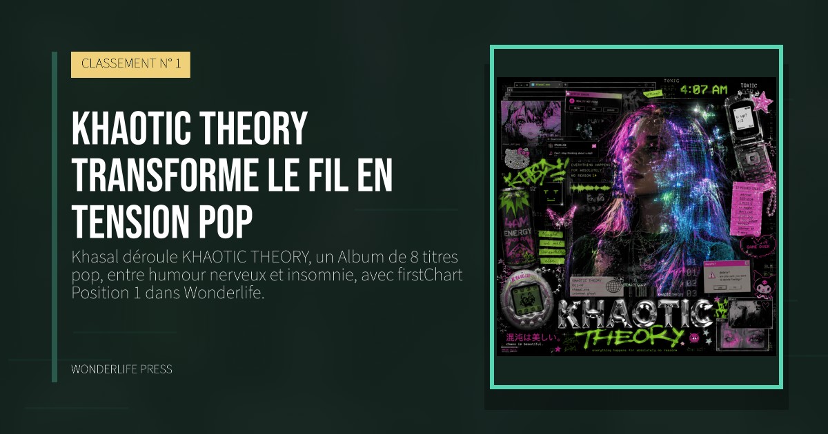 Wonderlife Press: KHAOTIC THEORY transforme le fil en tension pop. pochette de la sortie. CLASSEMENT N° 1.