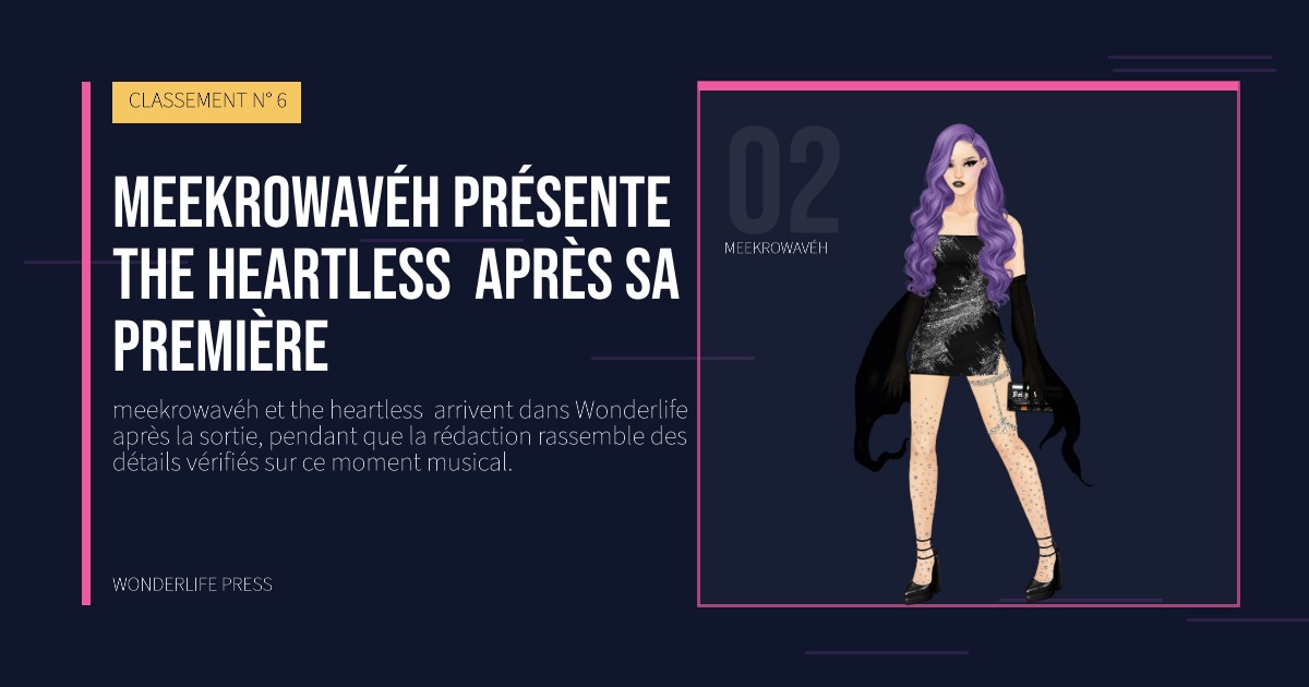 Wonderlife Press: meekrowavéh présente the heartless  après sa première. portrait des artistes. CLASSEMENT N° 6.