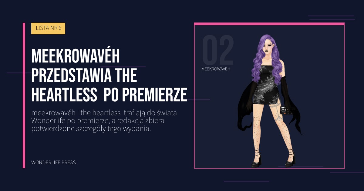 Wonderlife Press: meekrowavéh przedstawia the heartless  po premierze. portret artystów. LISTA NR 6.