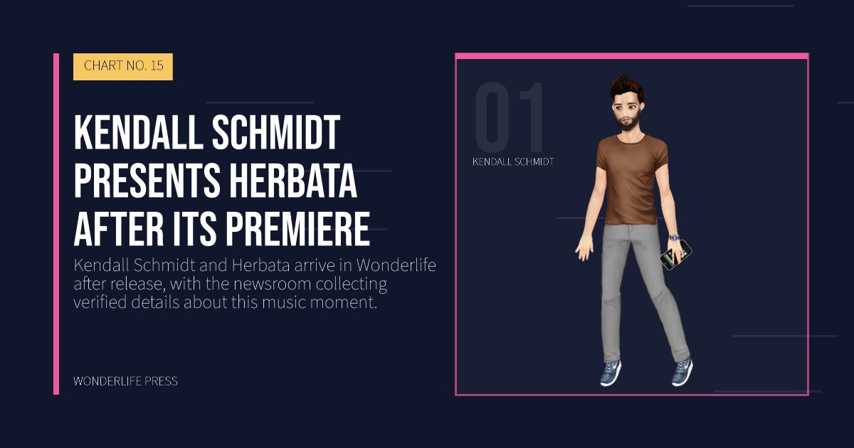 Wonderlife Press: Kendall Schmidt presents Herbata after its premiere. artist portrait. CHART NO. 15.
