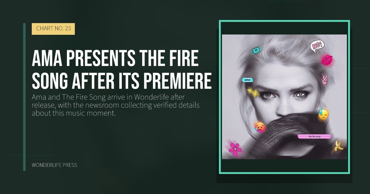Wonderlife Press: Ama presents The Fire Song after its premiere. release artwork. CHART NO. 23.