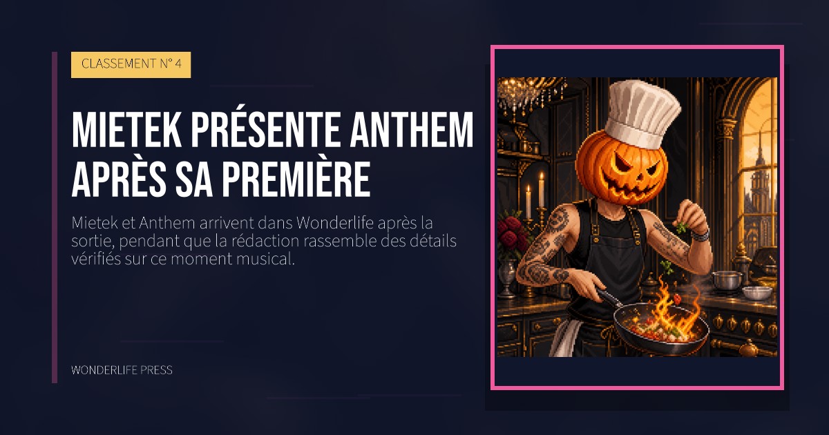 Wonderlife Press: Mietek présente Anthem après sa première. pochette de la sortie. CLASSEMENT N° 4.