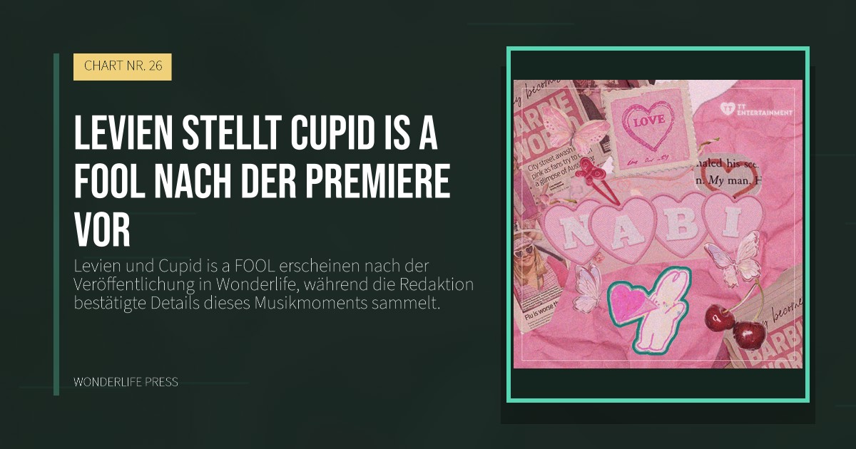 Wonderlife Press: Levien stellt Cupid is a FOOL nach der Premiere vor. Veröffentlichungscover. CHART NR. 26.