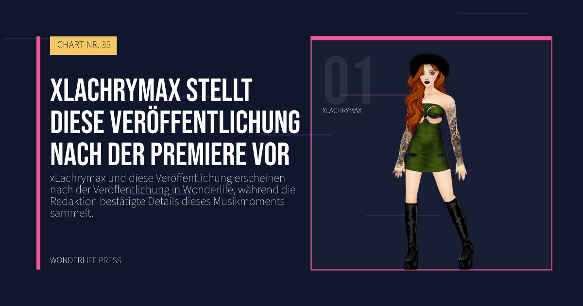 Wonderlife Press: xLachrymax stellt diese Veröffentlichung nach der Premiere vor. Künstlerporträt. CHART NR. 35.