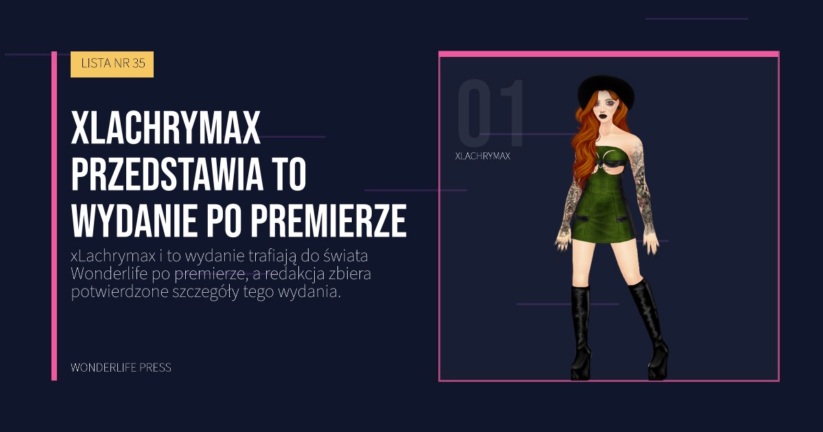Wonderlife Press: xLachrymax przedstawia to wydanie po premierze. portret artystów. LISTA NR 35.