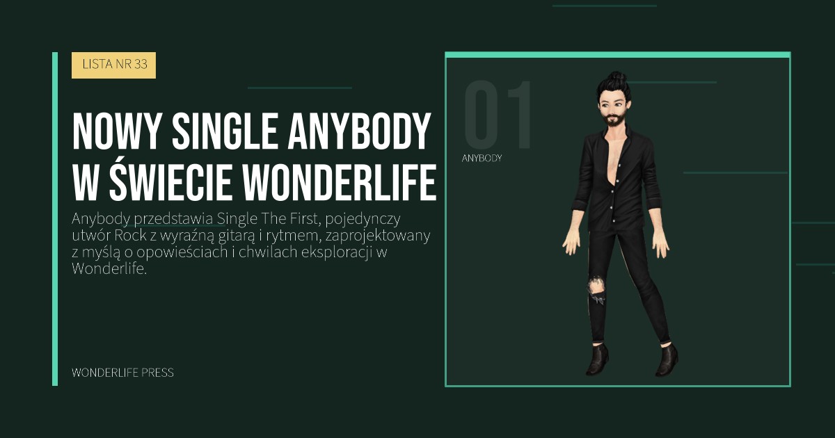 Wonderlife Press: Nowy Single Anybody w świecie Wonderlife. portret artystów. LISTA NR 33.