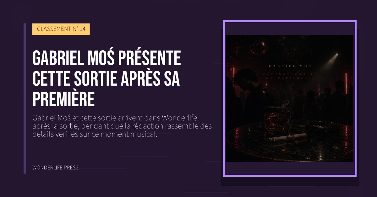 Wonderlife Press: Gabriel Moś présente cette sortie après sa première. pochette de la sortie. CLASSEMENT N° 14.