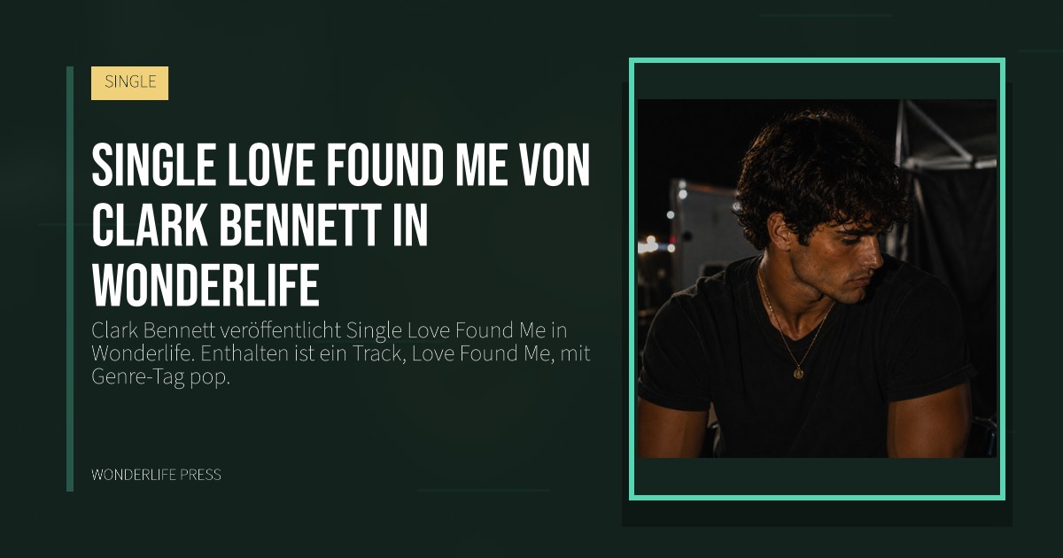 Wonderlife Press: Single Love Found Me von Clark Bennett in Wonderlife. Veröffentlichungscover. SINGLE.