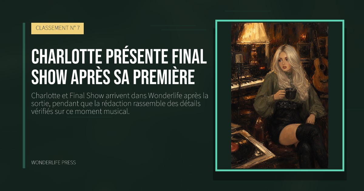 Wonderlife Press: Charlotte présente Final Show après sa première. pochette de la sortie. CLASSEMENT N° 7.
