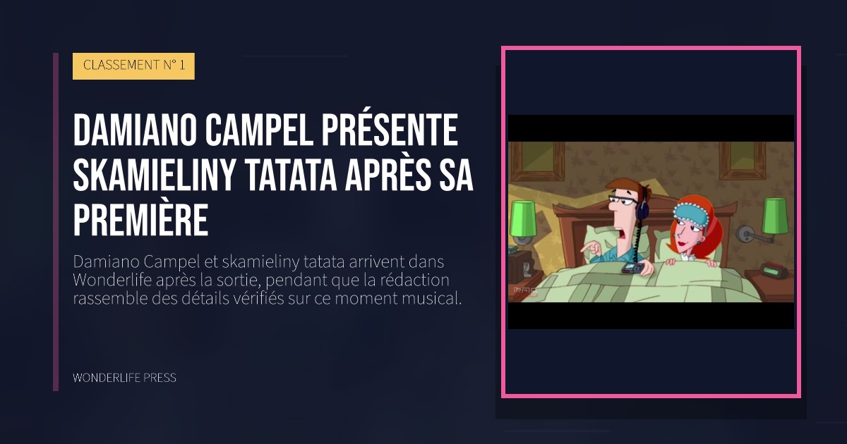 Wonderlife Press: Damiano Campel présente skamieliny tatata après sa première. pochette de la sortie. CLASSEMENT N° 1.