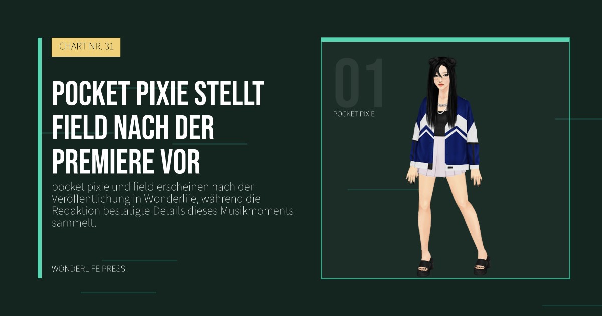 Wonderlife Press: pocket pixie stellt field nach der Premiere vor. Künstlerporträt. CHART NR. 31.