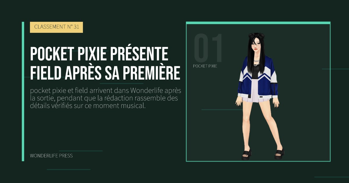 Wonderlife Press: pocket pixie présente field après sa première. portrait des artistes. CLASSEMENT N° 31.