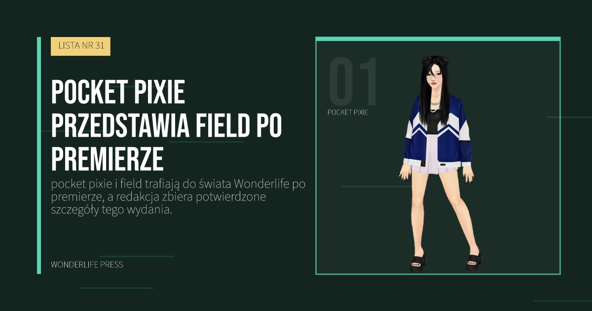 Wonderlife Press: pocket pixie przedstawia field po premierze. portret artystów. LISTA NR 31.