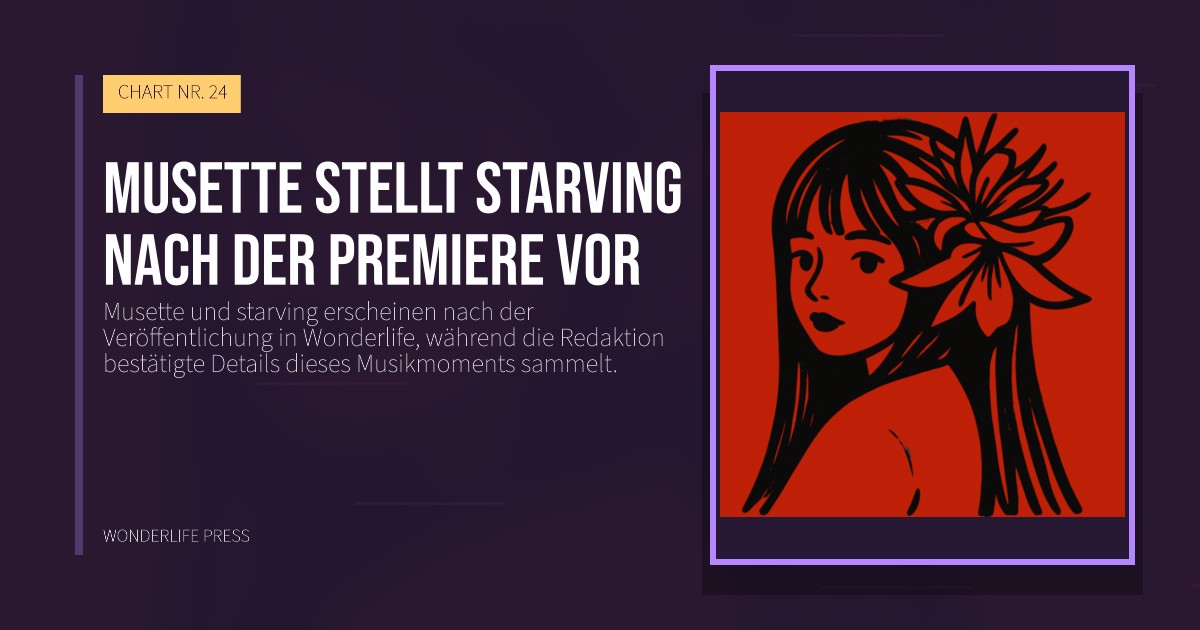 Wonderlife Press: Musette stellt starving nach der Premiere vor. Veröffentlichungscover. CHART NR. 24.
