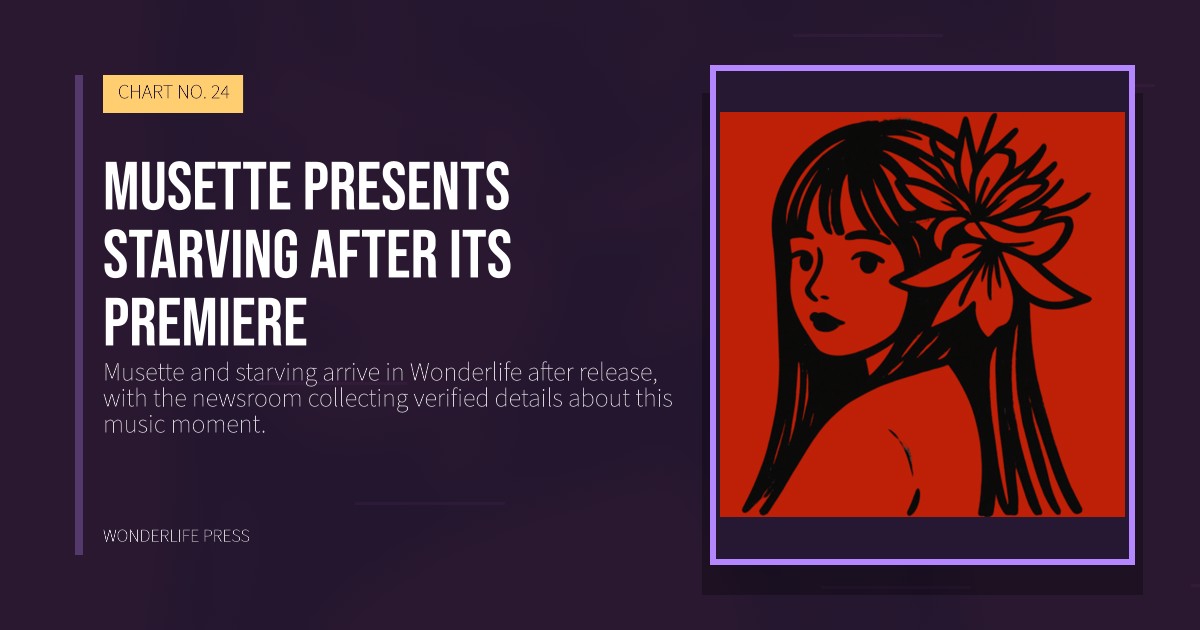 Wonderlife Press: Musette presents starving after its premiere. release artwork. CHART NO. 24.