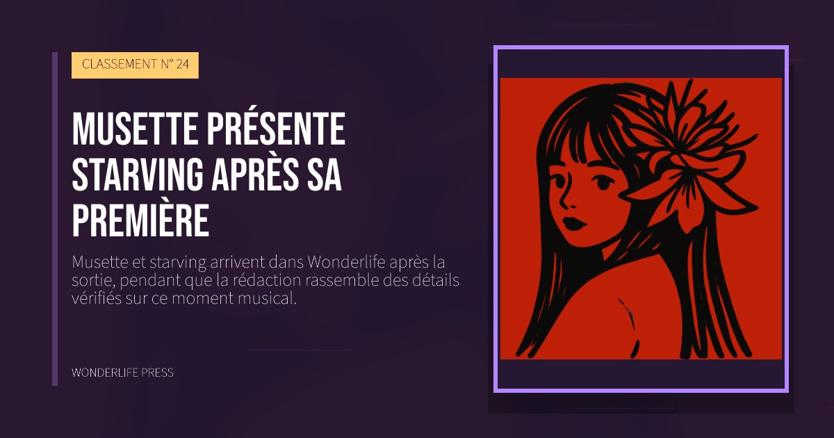 Wonderlife Press: Musette présente starving après sa première. pochette de la sortie. CLASSEMENT N° 24.