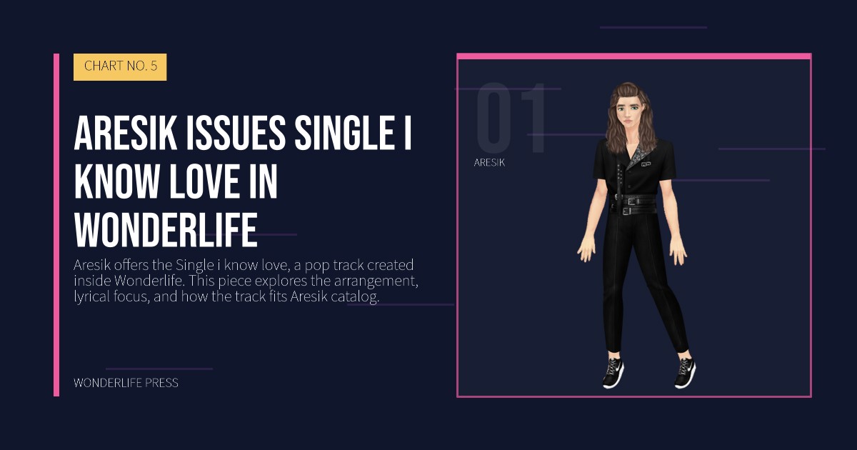 Wonderlife Press: Aresik issues Single i know love in Wonderlife. artist portrait. CHART NO. 5.