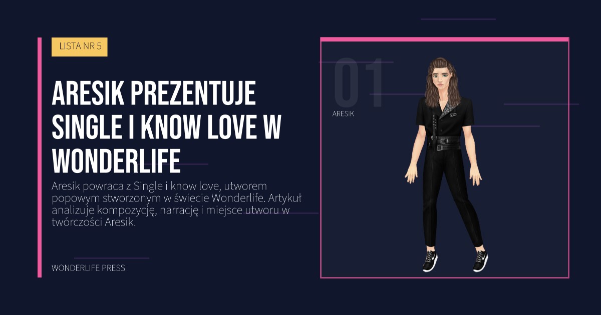 Wonderlife Press: Aresik prezentuje Single i know love w Wonderlife. portret artystów. LISTA NR 5.