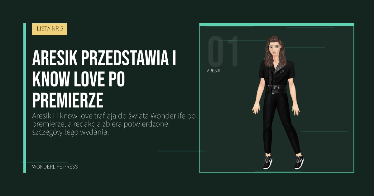 Wonderlife Press: Aresik przedstawia i know love po premierze. portret artystów. LISTA NR 5.