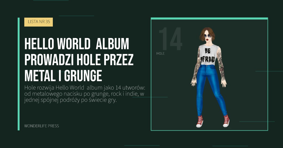 Wonderlife Press: Hello World  album prowadzi Hole przez metal i grunge. portret artystów. LISTA NR 35.