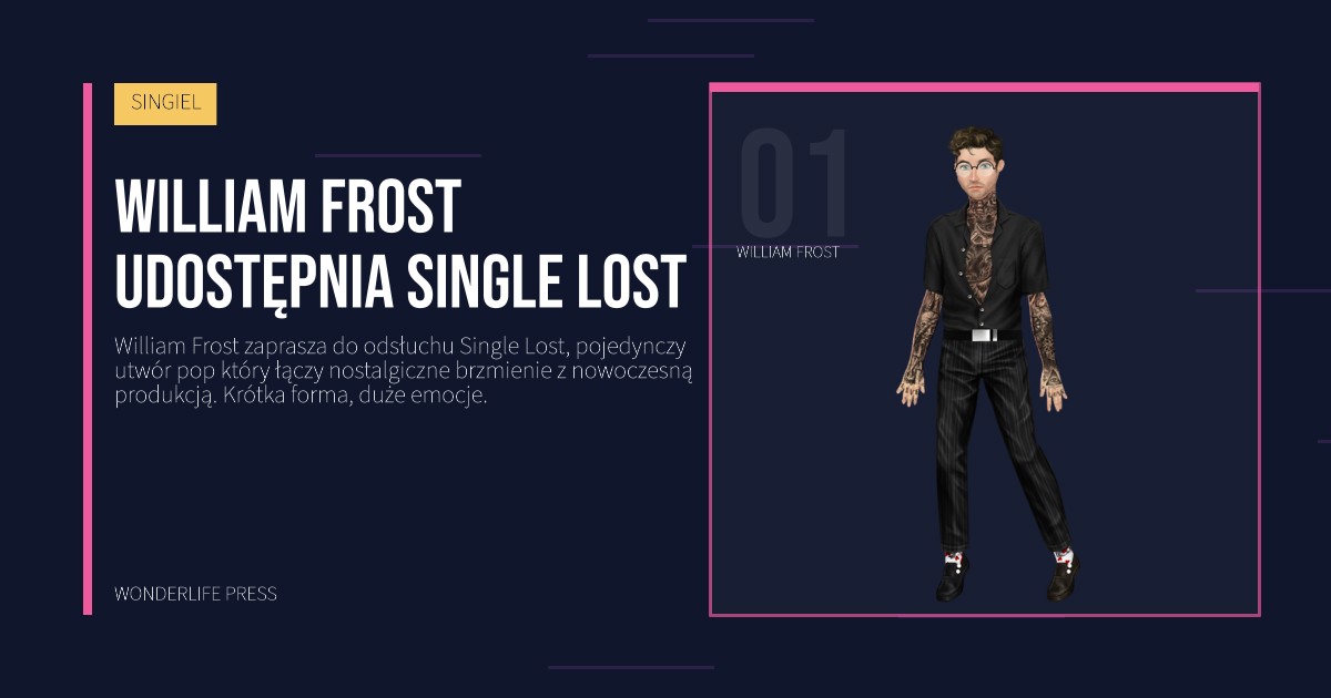 Wonderlife Press: William Frost udostępnia Single Lost. portret artystów. SINGIEL.
