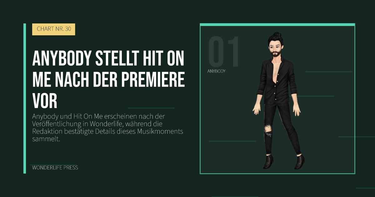 Wonderlife Press: Anybody stellt Hit On Me nach der Premiere vor. Künstlerporträt. CHART NR. 30.