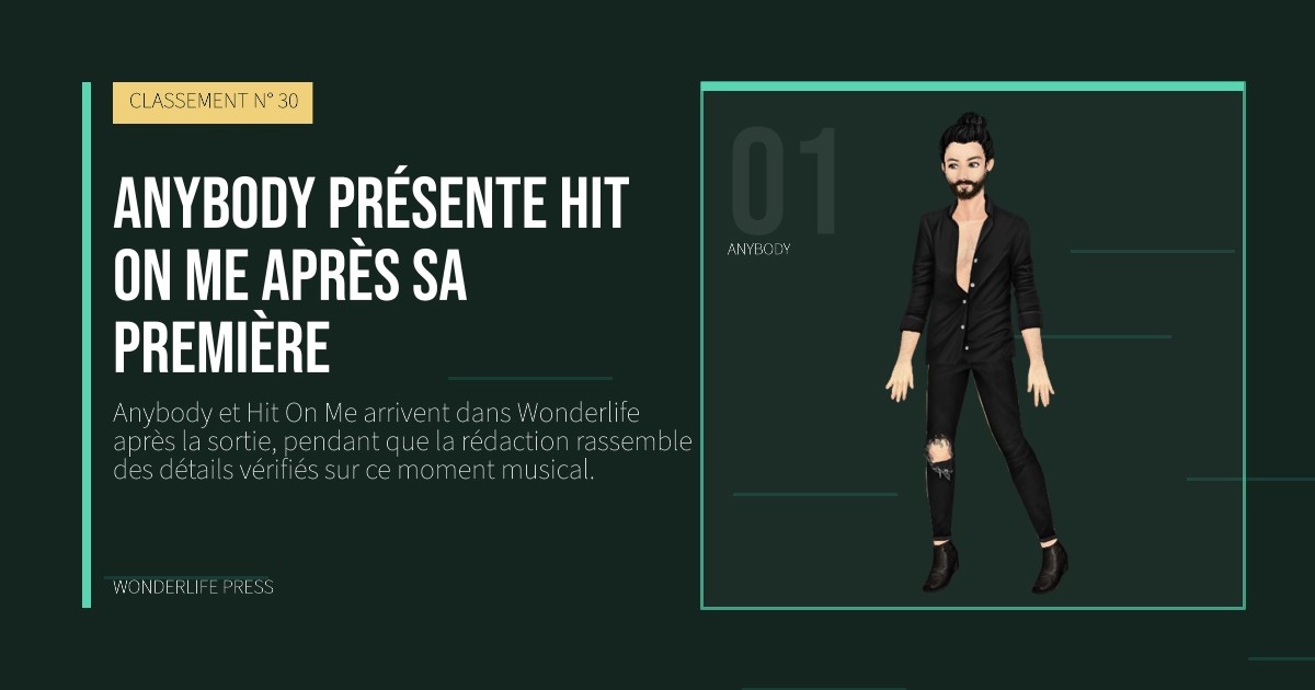 Wonderlife Press: Anybody présente Hit On Me après sa première. portrait des artistes. CLASSEMENT N° 30.