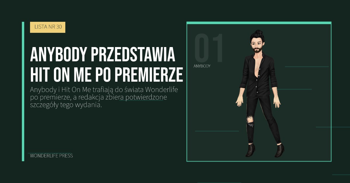 Wonderlife Press: Anybody przedstawia Hit On Me po premierze. portret artystów. LISTA NR 30.