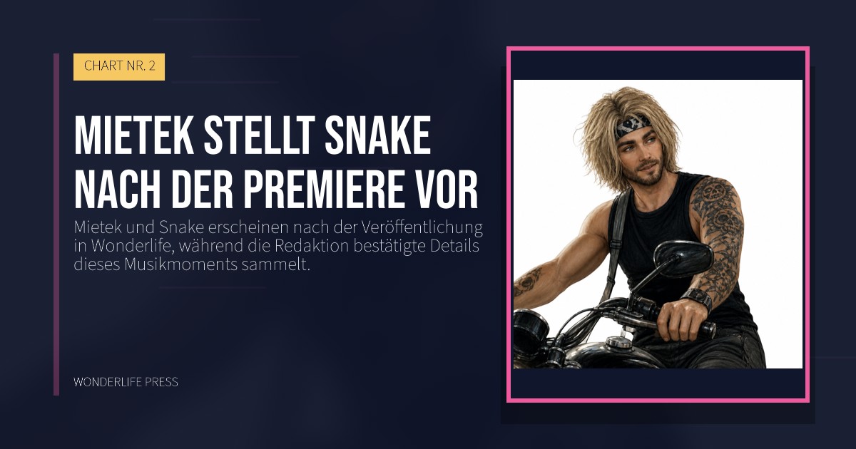 Wonderlife Press: Mietek stellt Snake nach der Premiere vor. Veröffentlichungscover. CHART NR. 2.