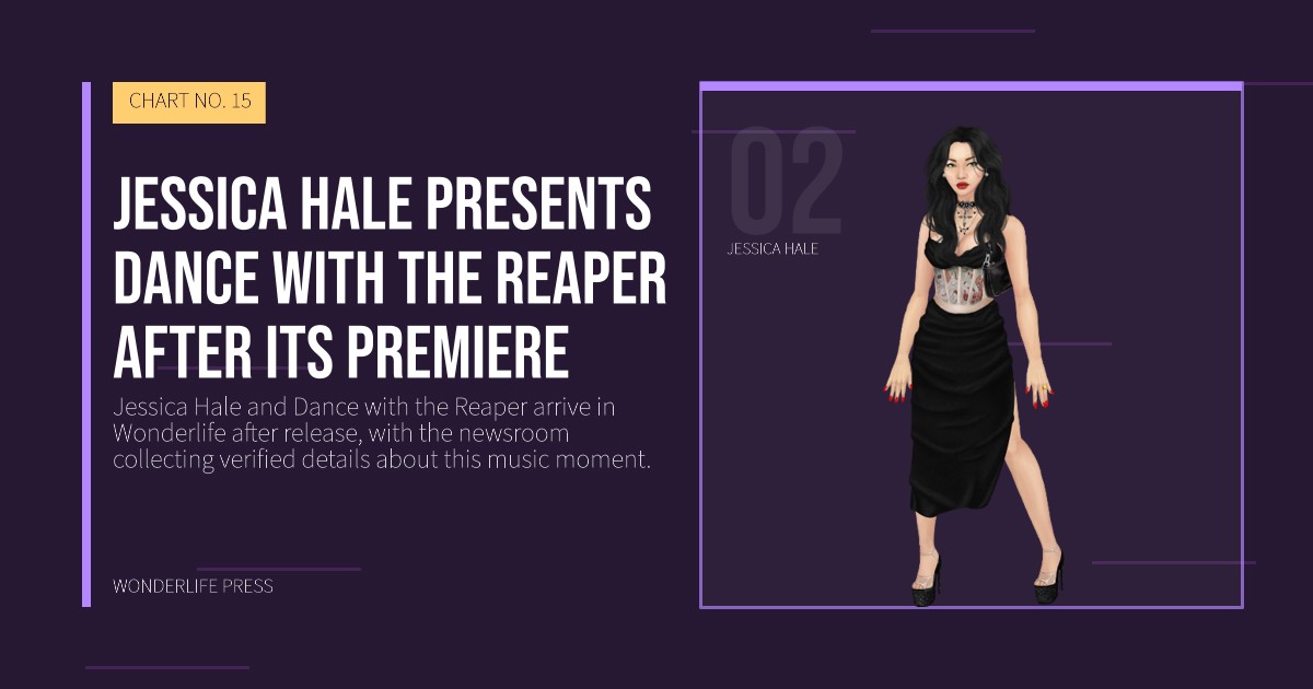 Wonderlife Press: Jessica Hale presents Dance with the Reaper after its premiere. artist portrait. CHART NO. 15.