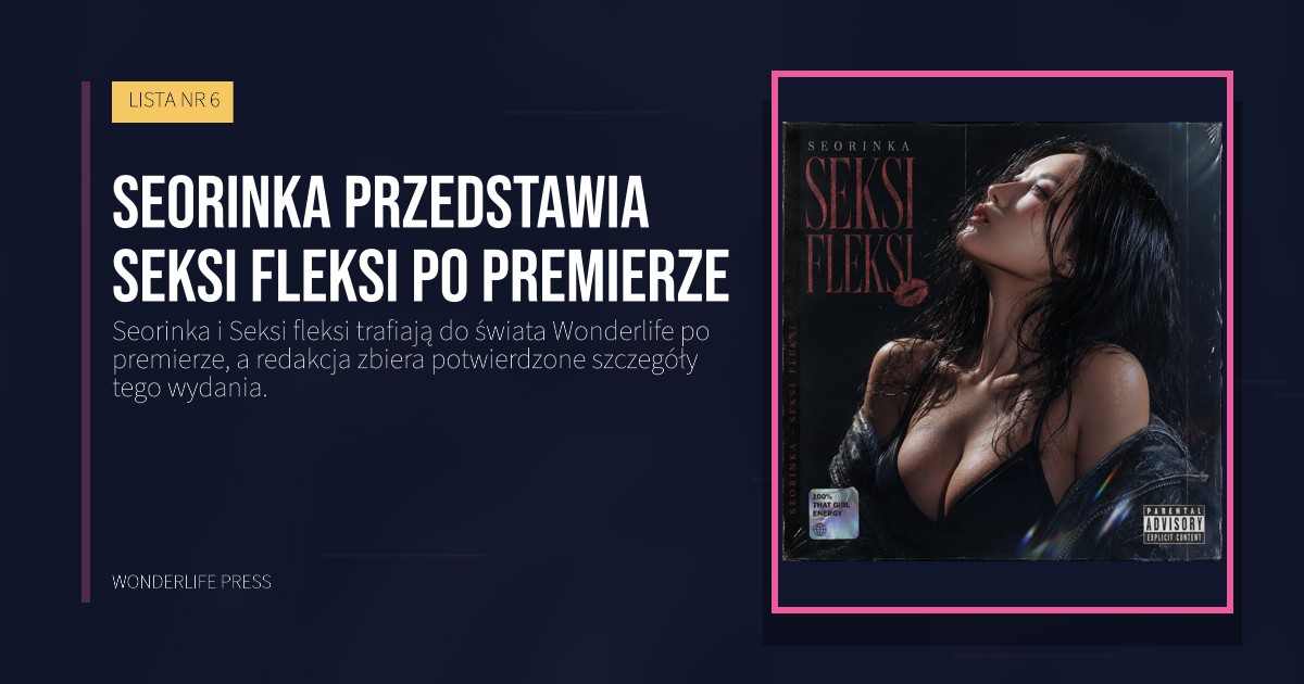 Wonderlife Press: Seorinka przedstawia Seksi fleksi po premierze. okładka wydawnictwa. LISTA NR 6.