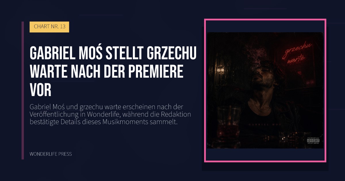 Wonderlife Press: Gabriel Moś stellt grzechu warte nach der Premiere vor. Veröffentlichungscover. CHART NR. 13.