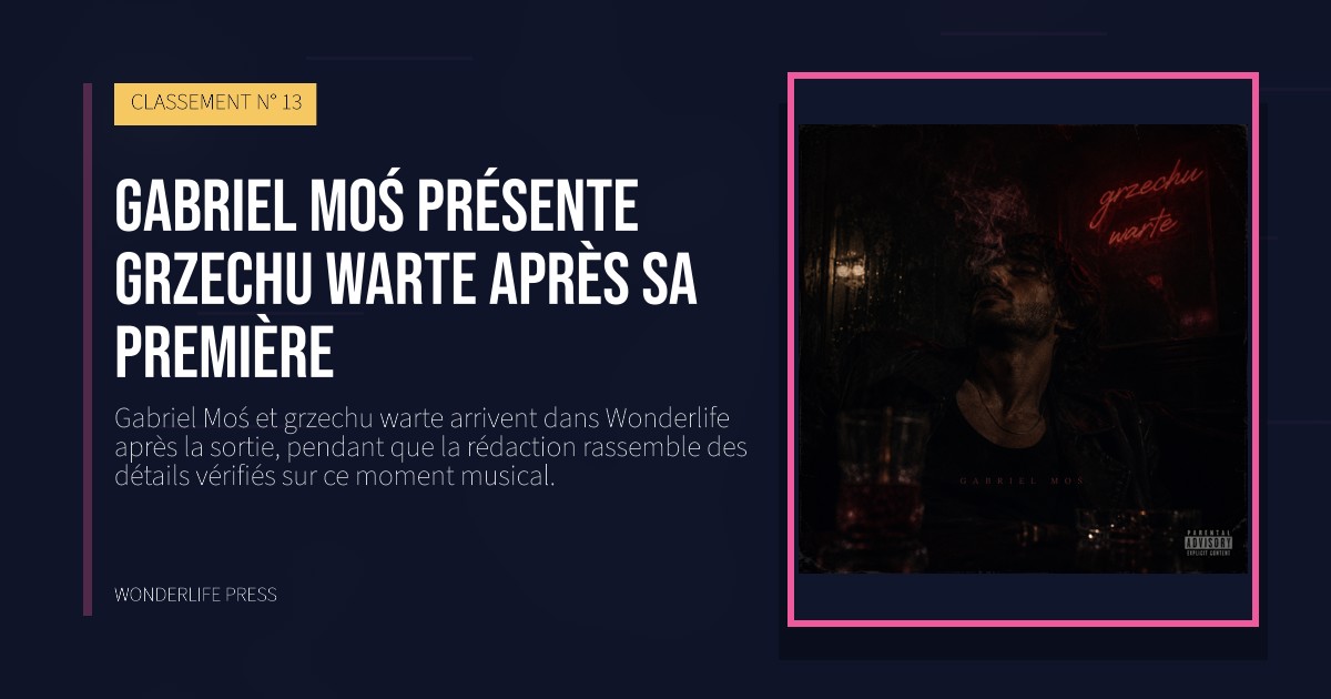 Wonderlife Press: Gabriel Moś présente grzechu warte après sa première. pochette de la sortie. CLASSEMENT N° 13.