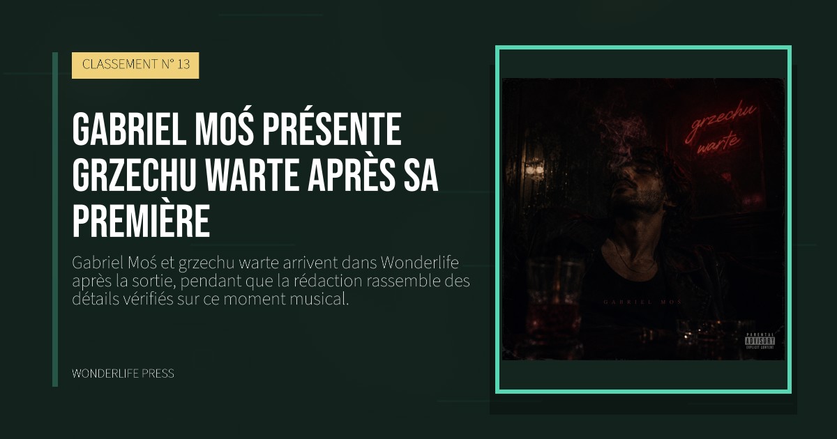 Wonderlife Press: Gabriel Moś présente grzechu warte après sa première. pochette de la sortie. CLASSEMENT N° 13.