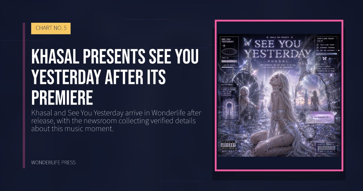 Wonderlife Press: Khasal presents See You Yesterday after its premiere. release artwork. CHART NO. 5.