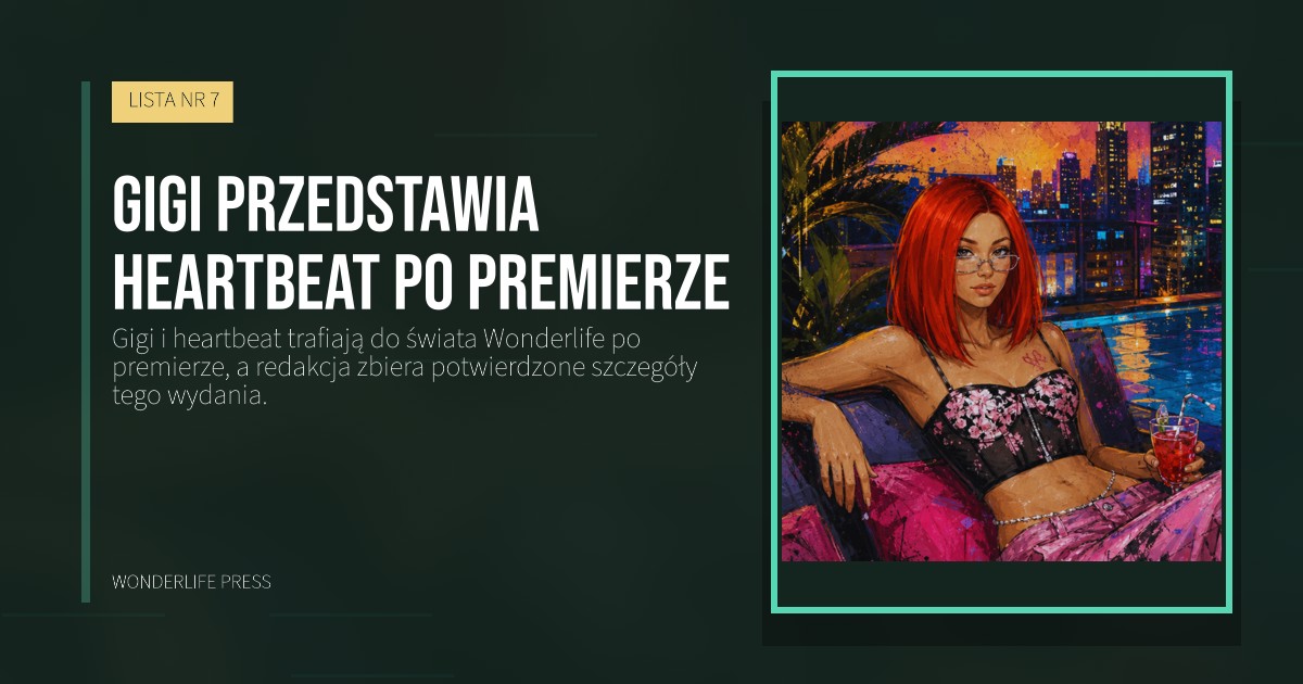 Wonderlife Press: Gigi przedstawia heartbeat po premierze. okładka wydawnictwa. LISTA NR 7.