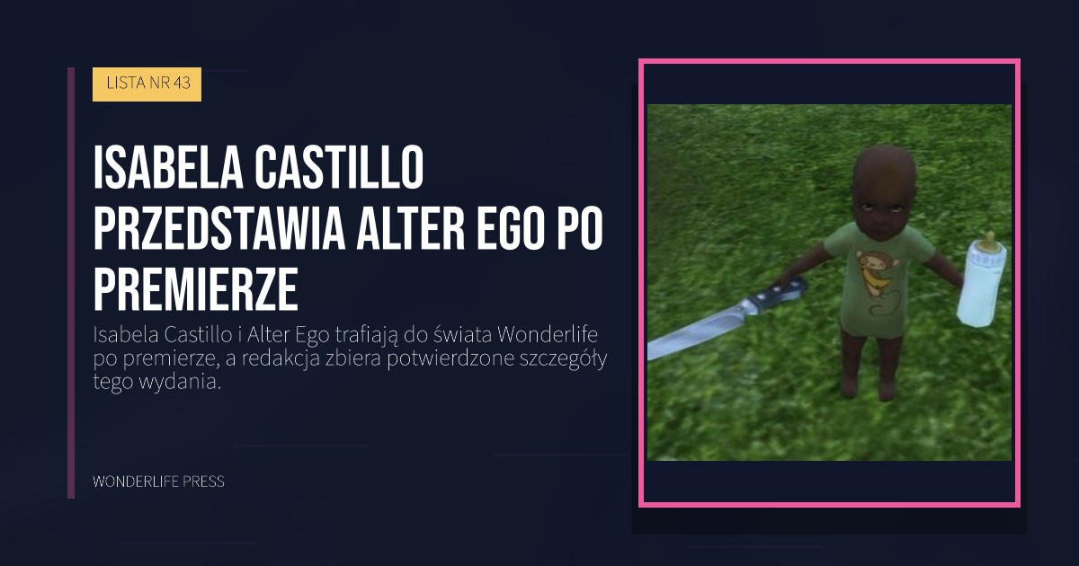 Wonderlife Press: Isabela Castillo przedstawia Alter Ego po premierze. okładka wydawnictwa. LISTA NR 43.